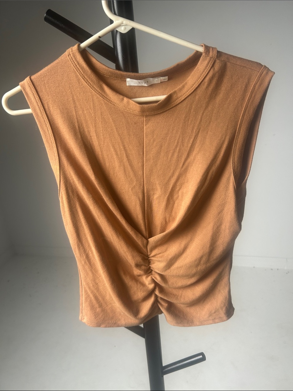 Lush Twist-Front Tank Top - Rust Orange